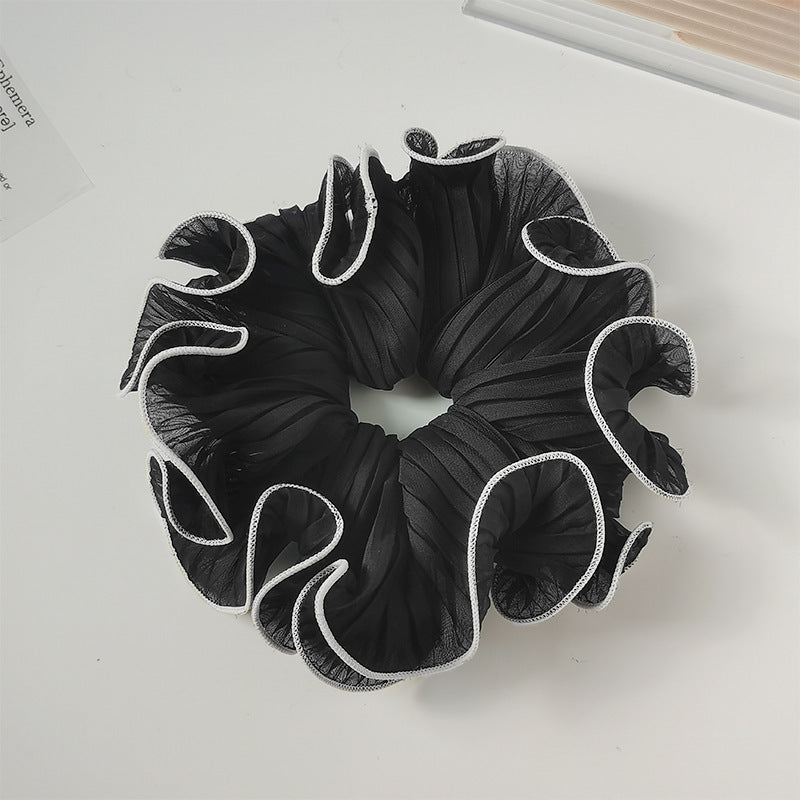 Wholesale Super Fairy Ball Head Pleated Large Intestine Hair Ring Elegant Hair Rope Women's Headdress Ponytail Tie Head Rubber Tendon Fashionable All-match Hair Rope
